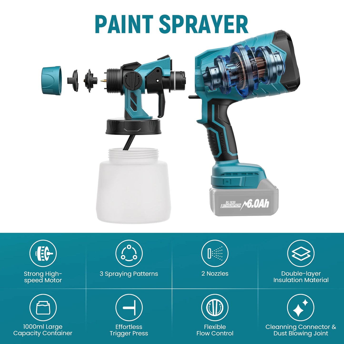 Magic Cordless Paint Sprayer – 3 Modes | 2-Hour Battery | Pro Finish at Home