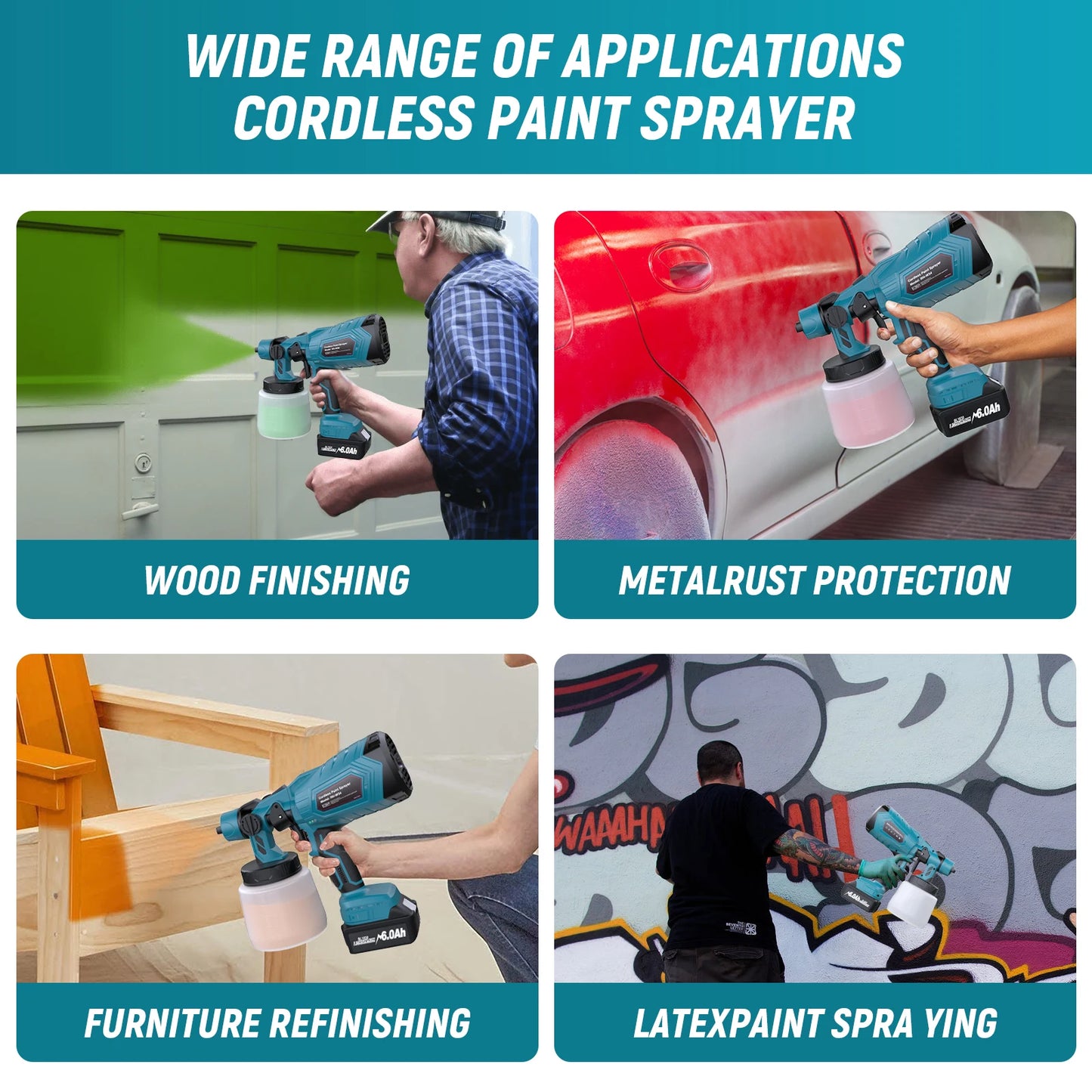 Magic Cordless Paint Sprayer – 3 Modes | 2-Hour Battery | Pro Finish at Home