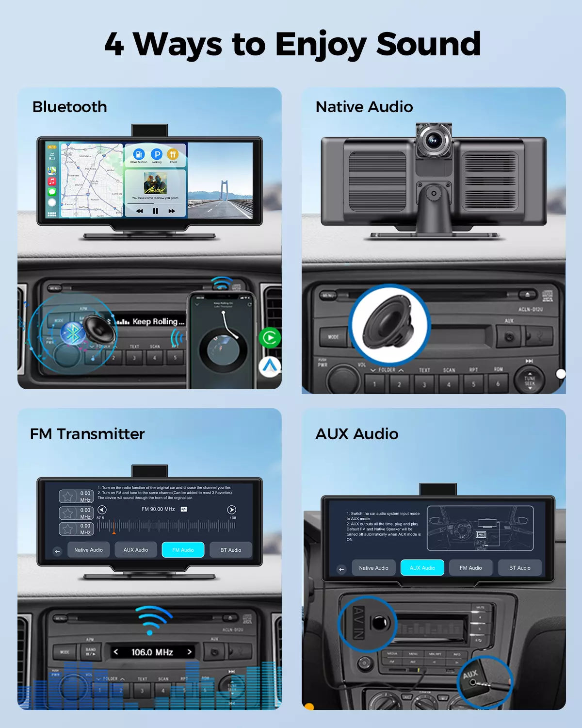 ClearSync 4K – 10" Smart Dash & Reverse Cam