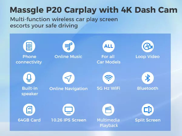 ClearSync 4K – 10" Smart Dash & Reverse Cam