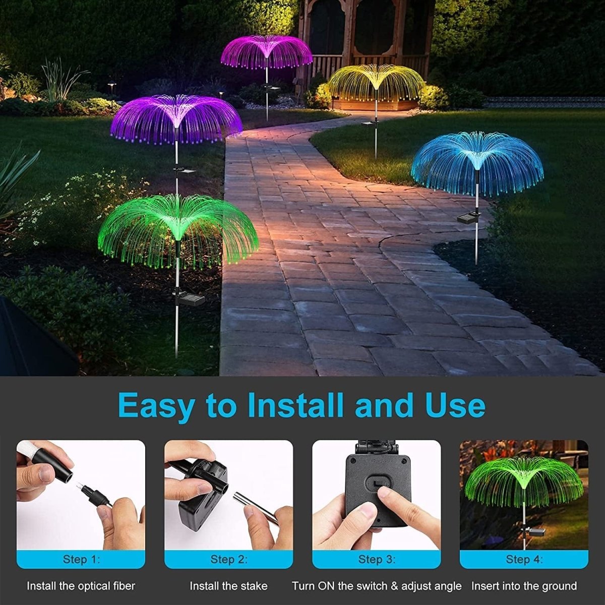 Magical Solar Jellyfish Lights 4Pcs